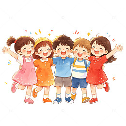 卡通欢乐儿童插画素材