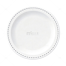 简约风格白色餐盘矢量图