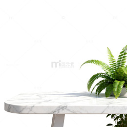 简约大理石桌绿植装饰
