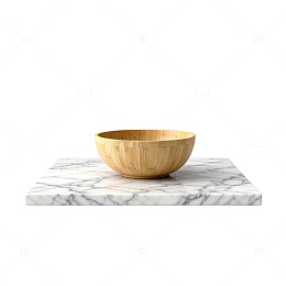 简约木碗大理石台面装饰