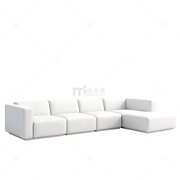 简约白色沙发设计模型