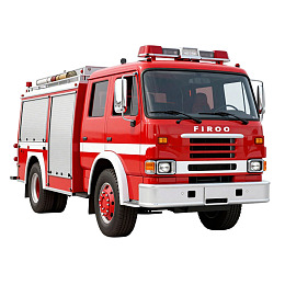 红色消防车正面展示图片