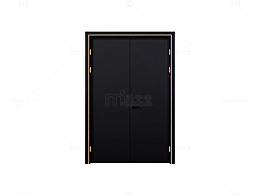 黑色简约双开门设计素材