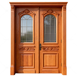 精美木质双开门装饰设计素材