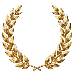 金色橄榄枝花环装饰图案