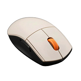 米色与黑色拼接无线鼠标