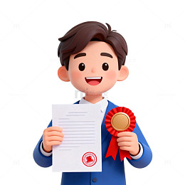 卡通人物奖状奖牌展示图