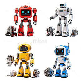 多彩机器人模型设计素材