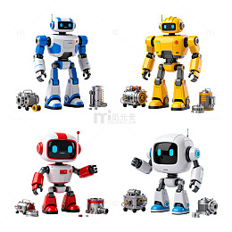 可爱机器人模型玩具展示