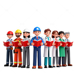 卡通职业人物插画设计素材