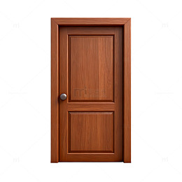 木质门实木风格门插画素材