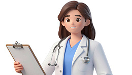 女医生手持病历夹图片