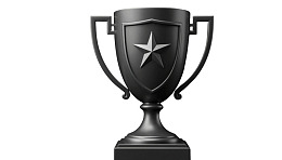 黑色奖杯配星形盾牌设计