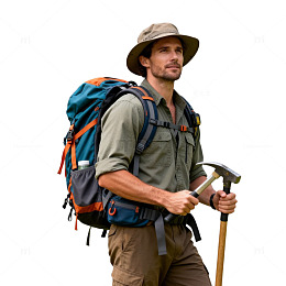 户外探险者登山形象素材