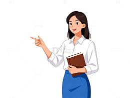 职业女性教学插画