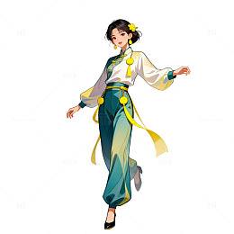 传统服饰舞蹈插画素材