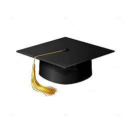 黑色学士帽教育元素图标