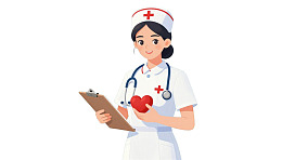 护士手持夹板与红心图片