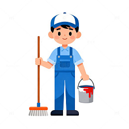 卡通清洁工形象设计素材