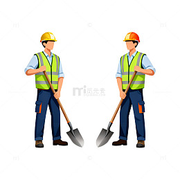 卡通建筑工人形象矢量素材