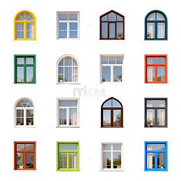 多彩窗户设计元素