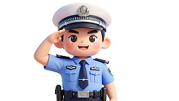 卡通警察敬礼形象图片