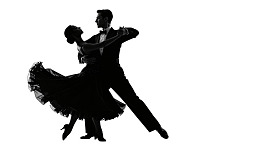 舞者优雅共舞剪影图片