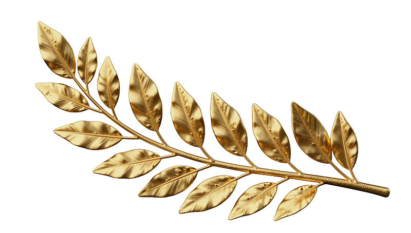 金色枝叶装饰品图片