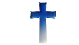 蓝色渐变十字架特写图片