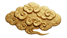 金色祥云图案装饰品图片