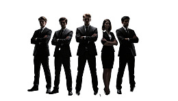 商务人士剪影站立姿态