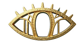 金色镂空眼睛装饰品图片