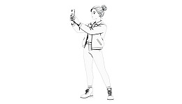 女性手持手机自拍图片
