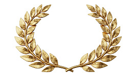 金色橄榄枝花环装饰图案