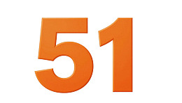 橙色数字51特写图片