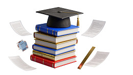 毕业帽书本飞纸张图片
