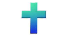 蓝绿色渐变十字架图案