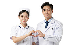 医护人员手心比心图片