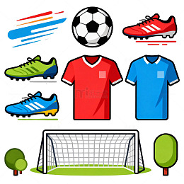 足球主题运动插画矢量素材