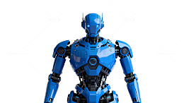 未来科技蓝机器人城市背景