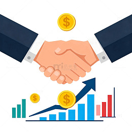 商务握手与金融增长矢量素材