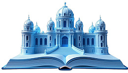 书本中浮现的蓝色城堡