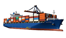 大型集装箱货轮装载货物