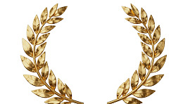 金色橄榄枝花环装饰图案