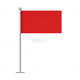 简约红色旗子矢量图