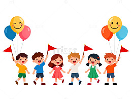 卡通欢乐儿童派对插图