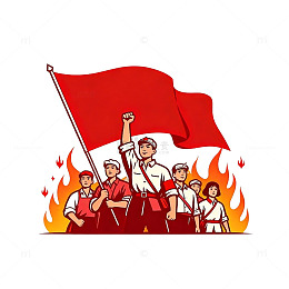 革命斗争插画素材