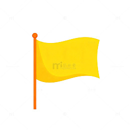简洁黄色旗帜图标设计