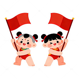 卡通娃娃喜庆节日插图