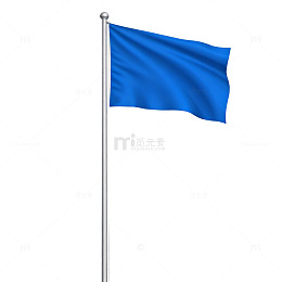 蓝旗飘扬矢量图